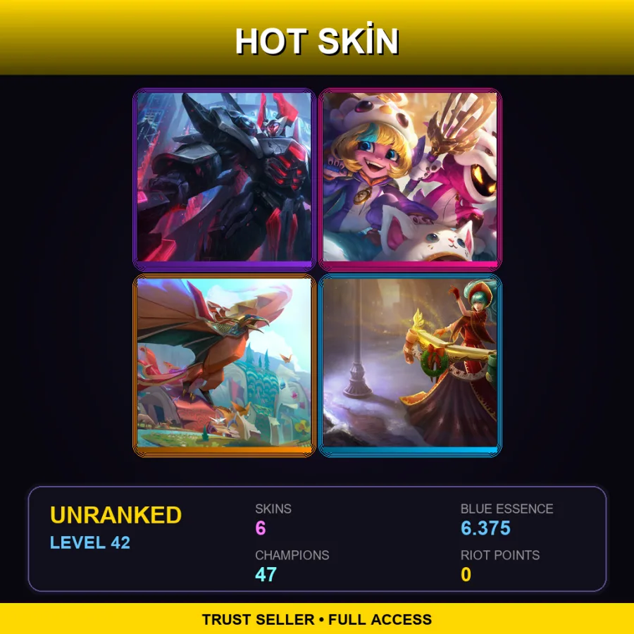 LAS | Lv42 | Unranked | 6 Skin | 47 Champ — Acolyte Lee Sin