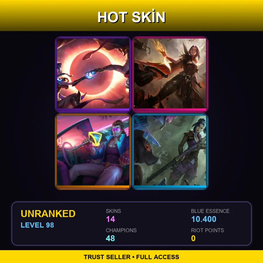 LAN | Lv98 | Unranked | 14 Skin | 48 Champ — Demacia Vice Garen