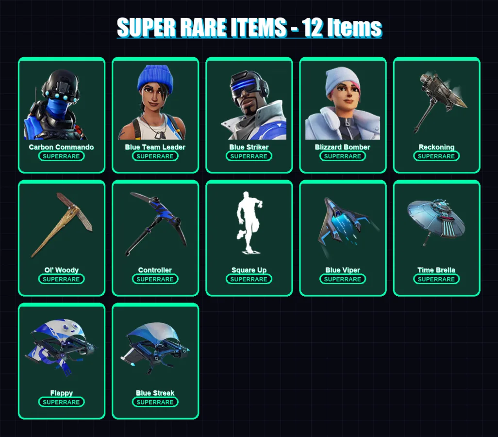 [PC/XBOX] | Carbon Commando | Blue Team Leader | Blue Striker | 109 skin | Lv1452