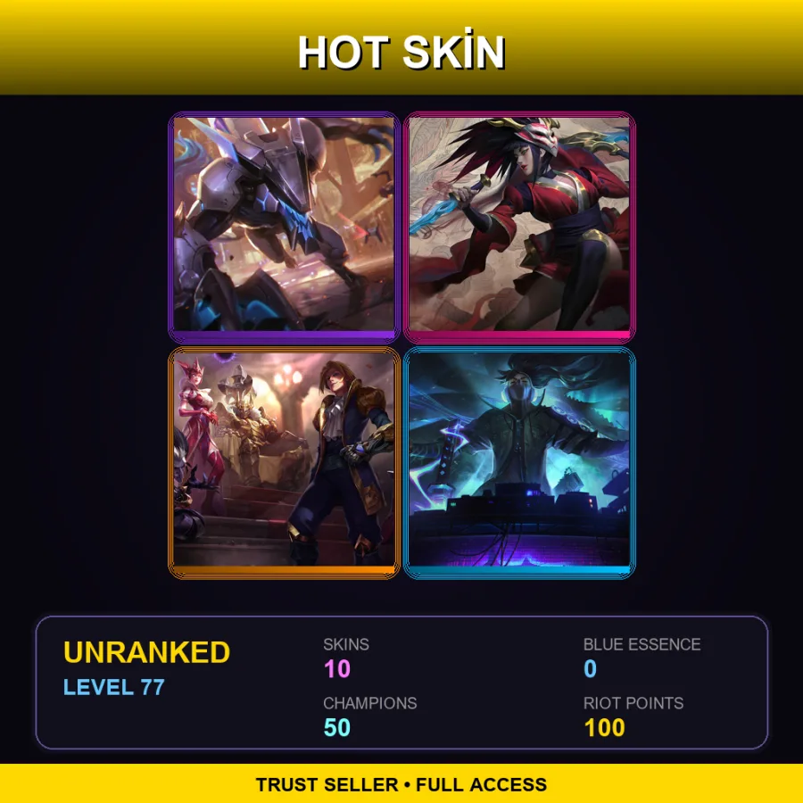 LAS | Lv77 | Unranked | 10 Skin | 50 Champ — Creator Viktor