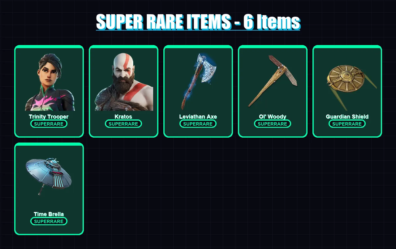 [PC/XBOX] | Trinity Trooper | Kratos | Spire Assassin | Menace | Eternal Knight | 144 skin | 119 pickaxe | 125 emote | 86 glider | Lv1155
