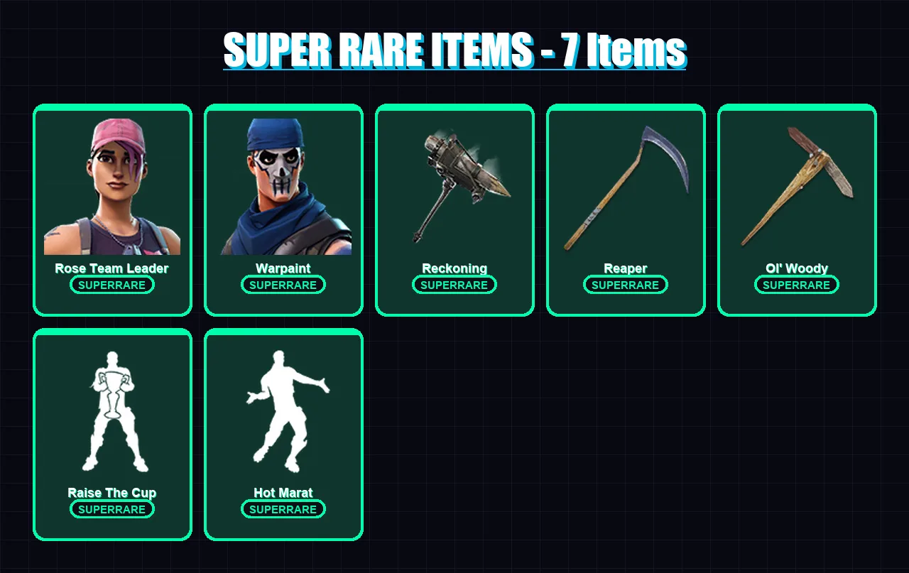 [PC/PSN] | Rose Team Leader | Warpaint | Catalyst | Ultima Knight | Menace | 129 skin | 123 pickaxe | 128 emote | 114 glider | Lv1682