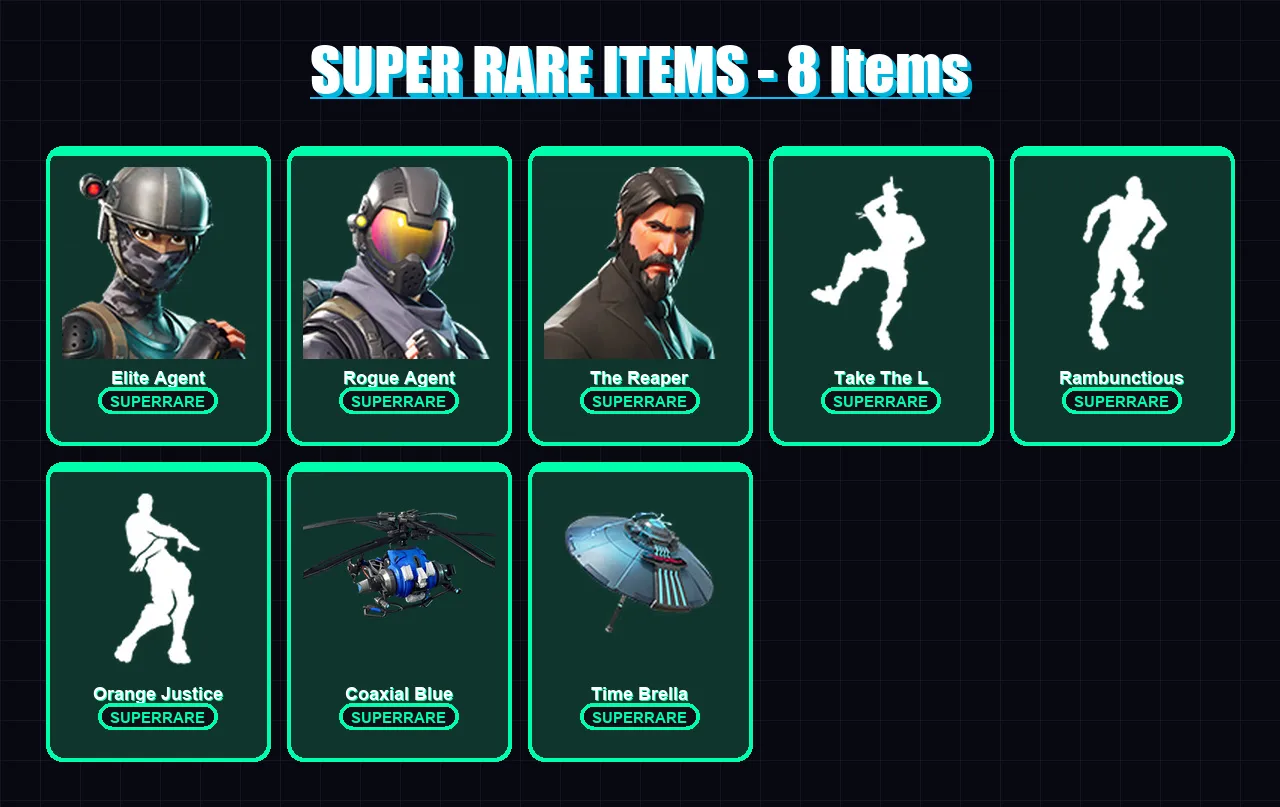 [PS4/PS5/PC] | Elite Agent | Rogue Agent | The Reaper | Carbide | Drift | 27 skin | 29 pickaxe | 58 emote | 36 glider | Lv585