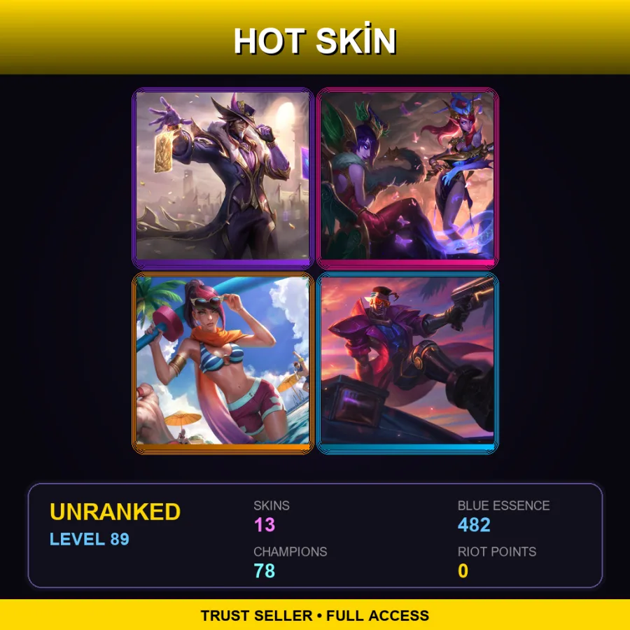 LAS | Lv89 | Unranked | 13 Skin | 78 Champ
