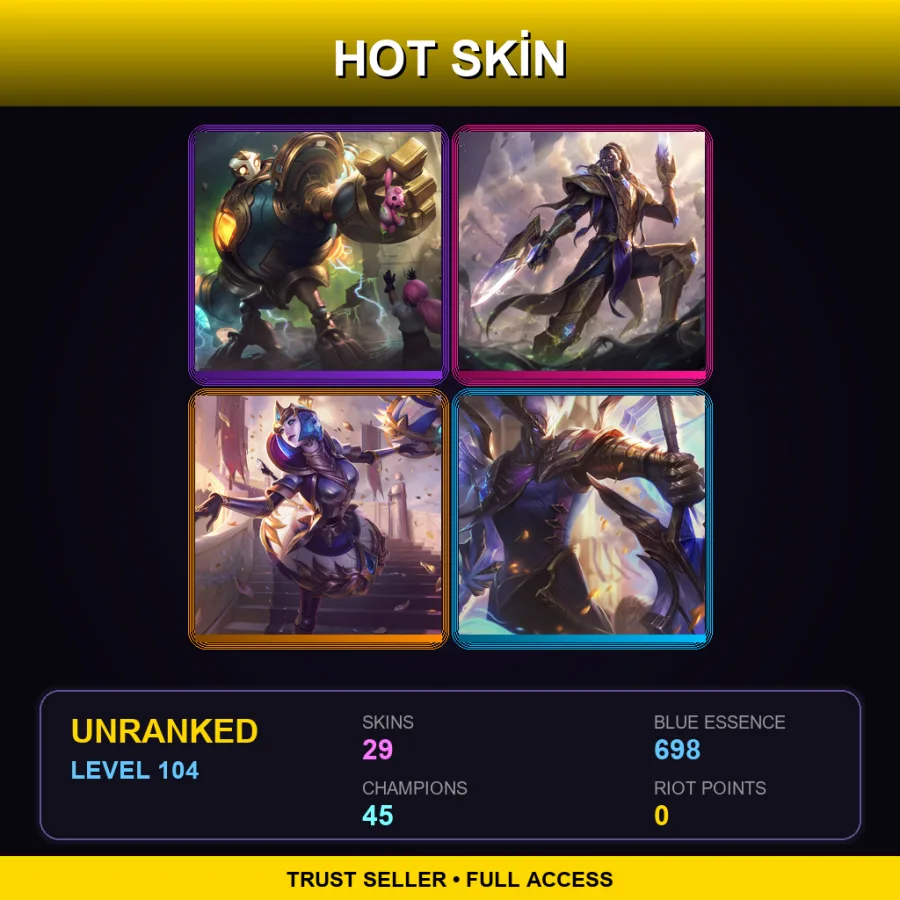 LAN | Lv104 | Unranked | 29 Skin | 45 Champ