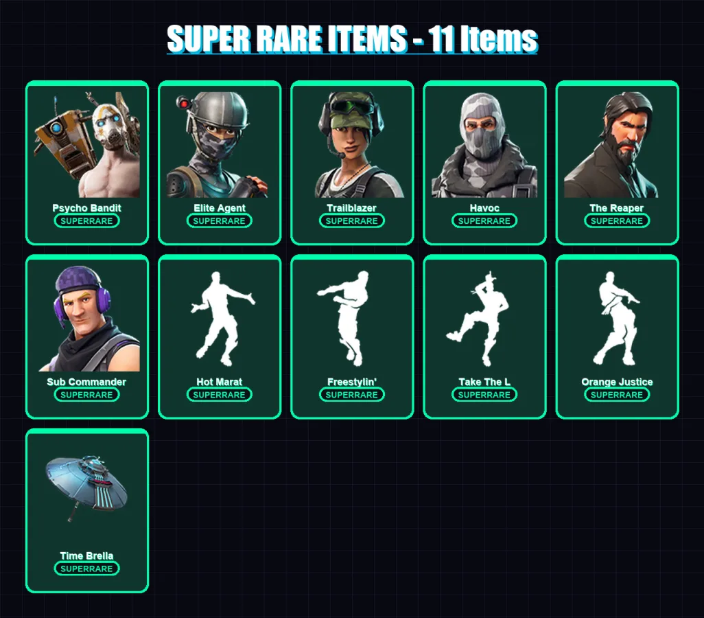 [PC/PSN] | Psycho Bandit | Elite Agent | Trailblazer | Havoc | The Reaper | 39 skin | 55 pickaxe | 73 emote | 68 glider | Lv1268 — Fortnite account