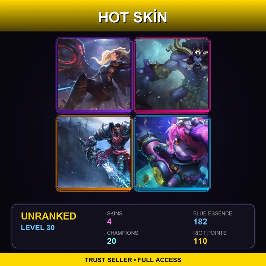 EUNE | Lv30 | Unranked | 4 Skin | 20 Champ