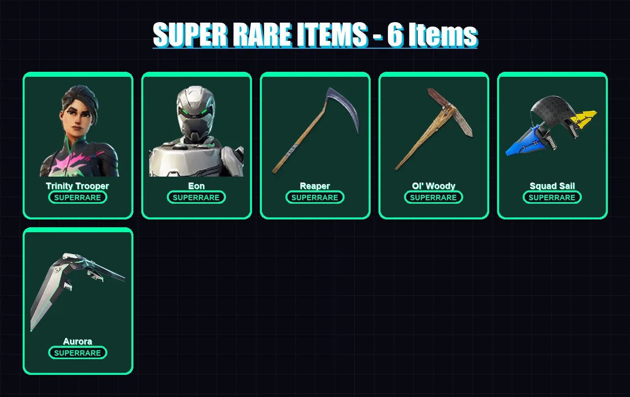 [SWITCH/XBOX/PSN/PC] | Trinity Trooper | Eon | The Foundation | Gear Specialist Maya | Fade | 107 skin | 97 pickaxe | 111 emote | 92 glider | Lv1634