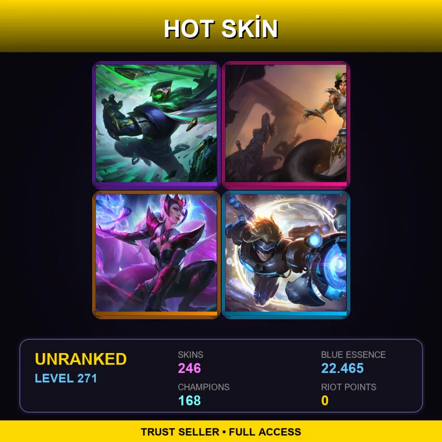 VN | Lv271 | Unranked | 246 Skin | 168 Champ