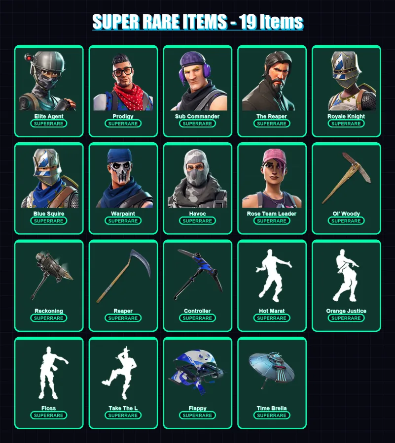 [PS4/PS5/XBOX/PC] | Elite Agent | Prodigy | Sub Commander | The Reaper | Royale Knight | 77 skin | 68 pickaxe | 70 emote | 75 glider | Lv903