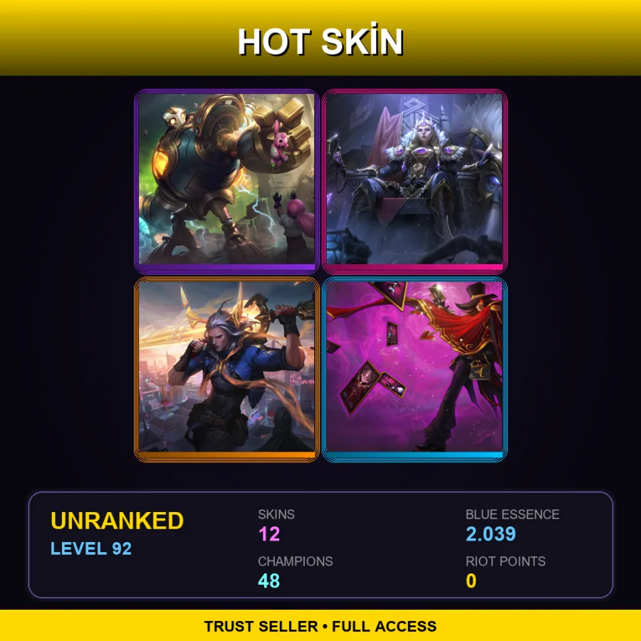 ME | Lv92 | Unranked | 12 Skin | 48 Champ