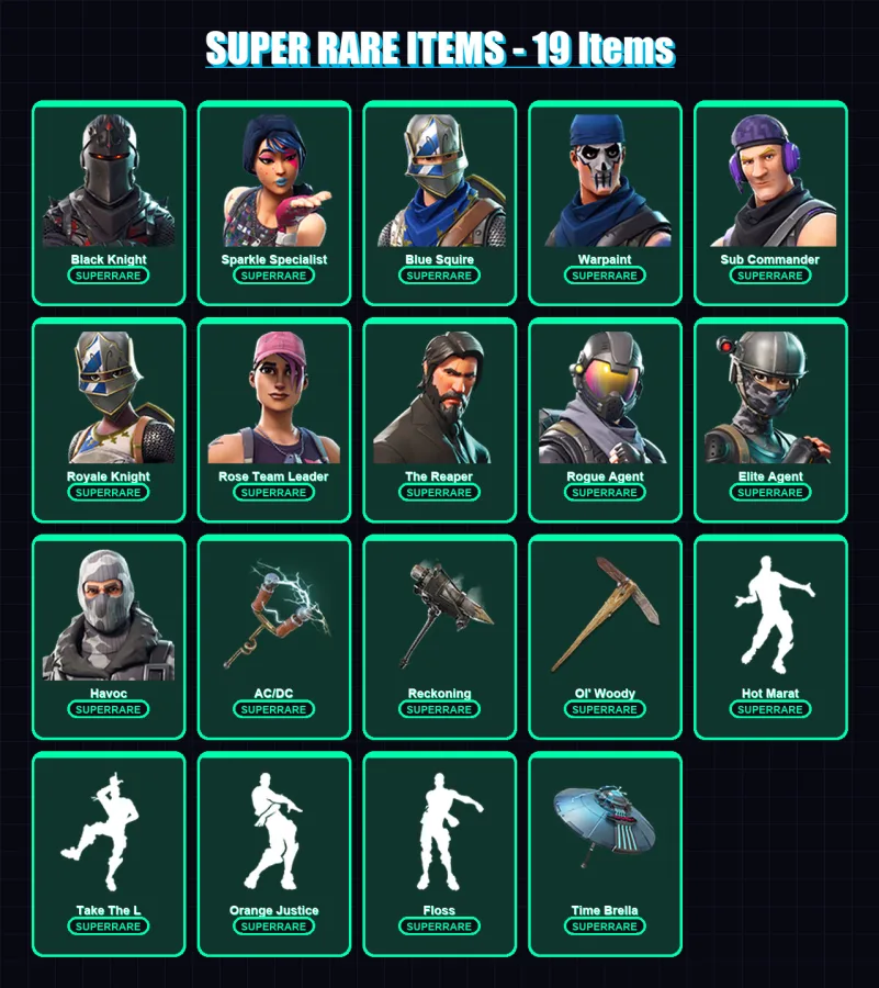 [PC/XBOX/PSN] | Black Knight | Sparkle Specialist | Blue Squire | Warpaint | Sub Commander | 232 skin | 253 pickaxe | 205 emote | 208 glider | Lv232