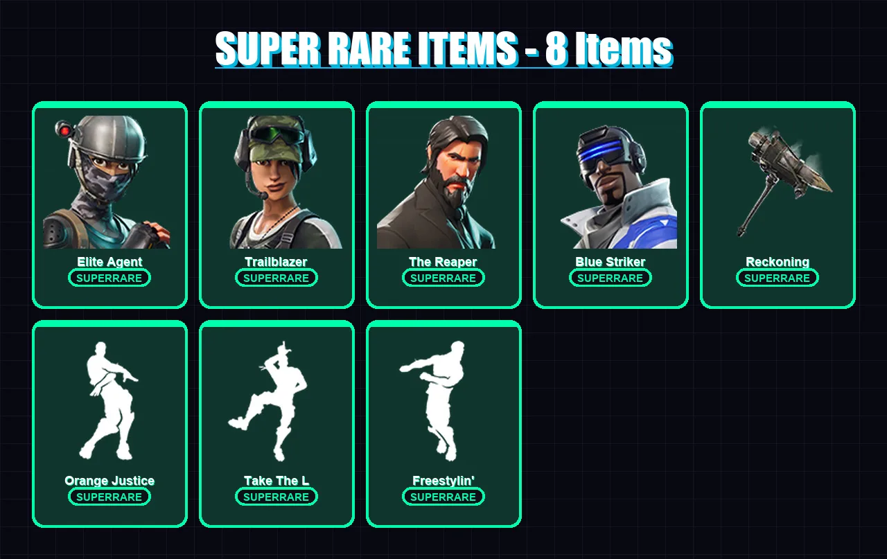 [PS4/PS5/XBOX/PC] | Elite Agent | Trailblazer | The Reaper | Blue Striker | Chomp Sr. | 34 skin | 20 pickaxe | 31 emote | 25 glider | Lv392