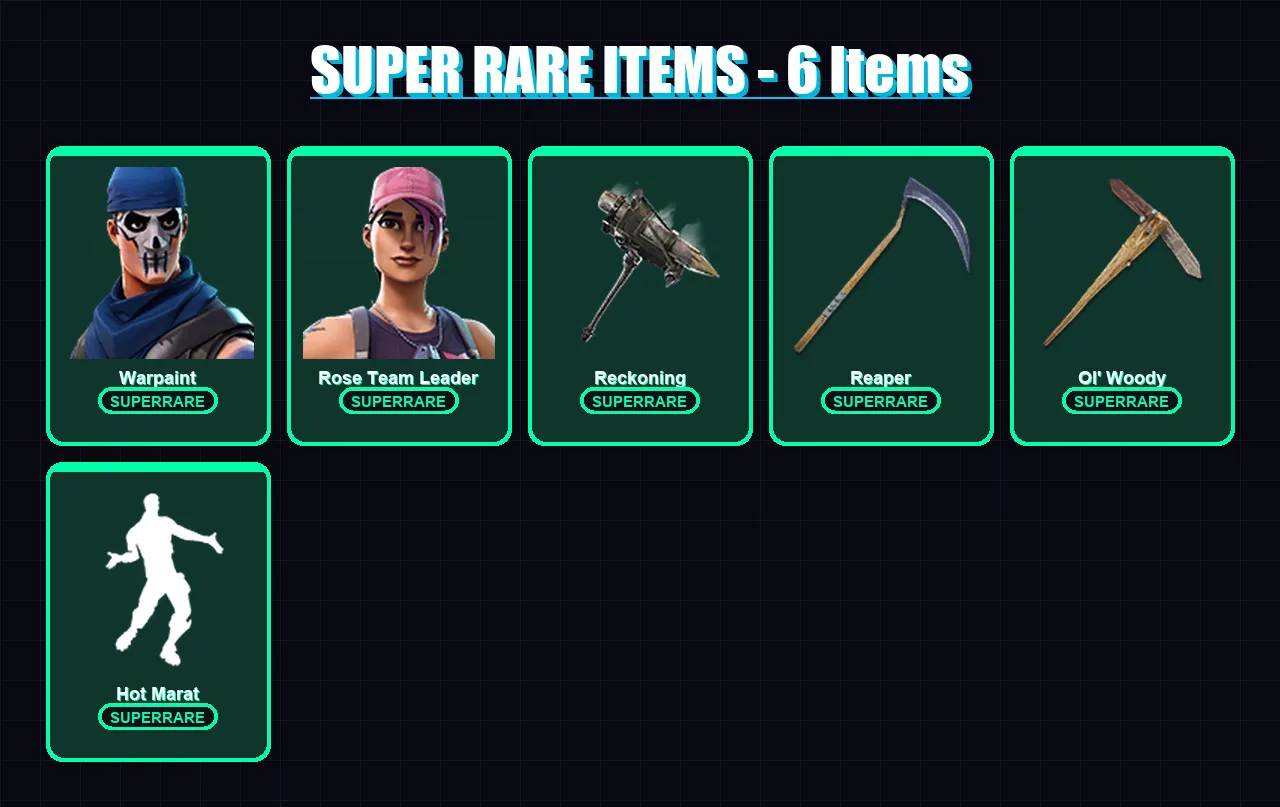 [PC/PSN] | Warpaint | Rose Team Leader | Fade | Molten Valkyrie | Frozen Raven | 83 skin | 71 pickaxe | 94 emote | 64 glider | Lv772