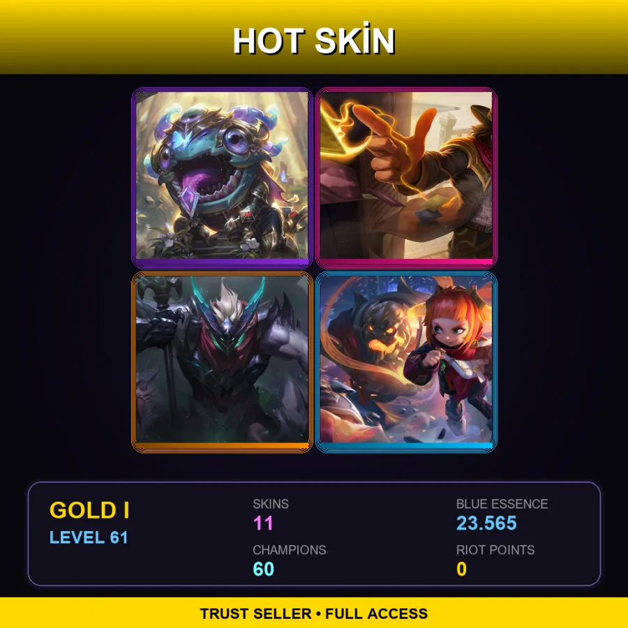 VN | Lv61 | Gold I | 11 Skin | 60 Champ