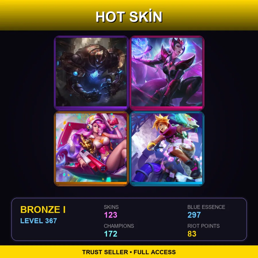 LAS | Lv367 | Bronze I | 123 Skin | 172 Champ