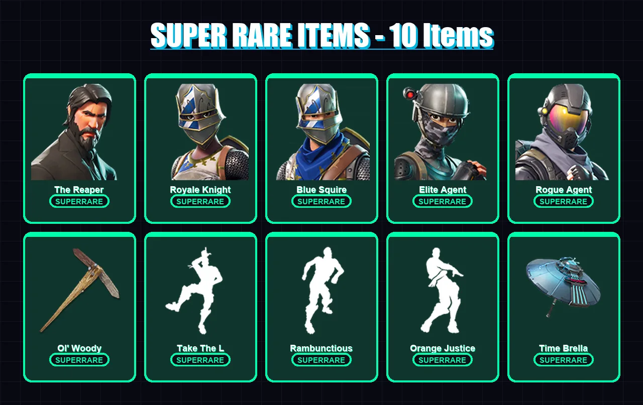 [PC/PSN] | The Reaper | Royale Knight | Blue Squire | Elite Agent | Rogue Agent | 119 skin | 119 pickaxe | 147 emote | 102 glider | Lv1613 — Game account
