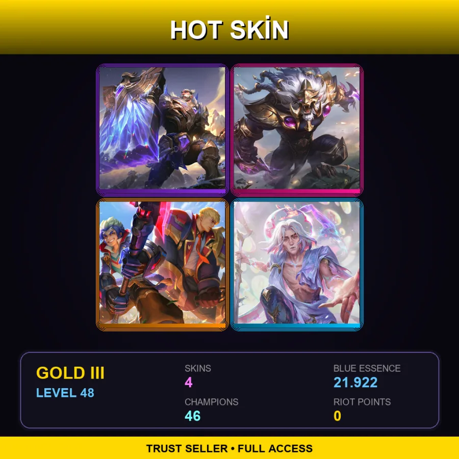EUW | Victorious Braum | Victorious Rengar | Battle Academia Garen | Arcane Savior Viktor | 4 Skin | 46 Champ | Gold III | Lv48