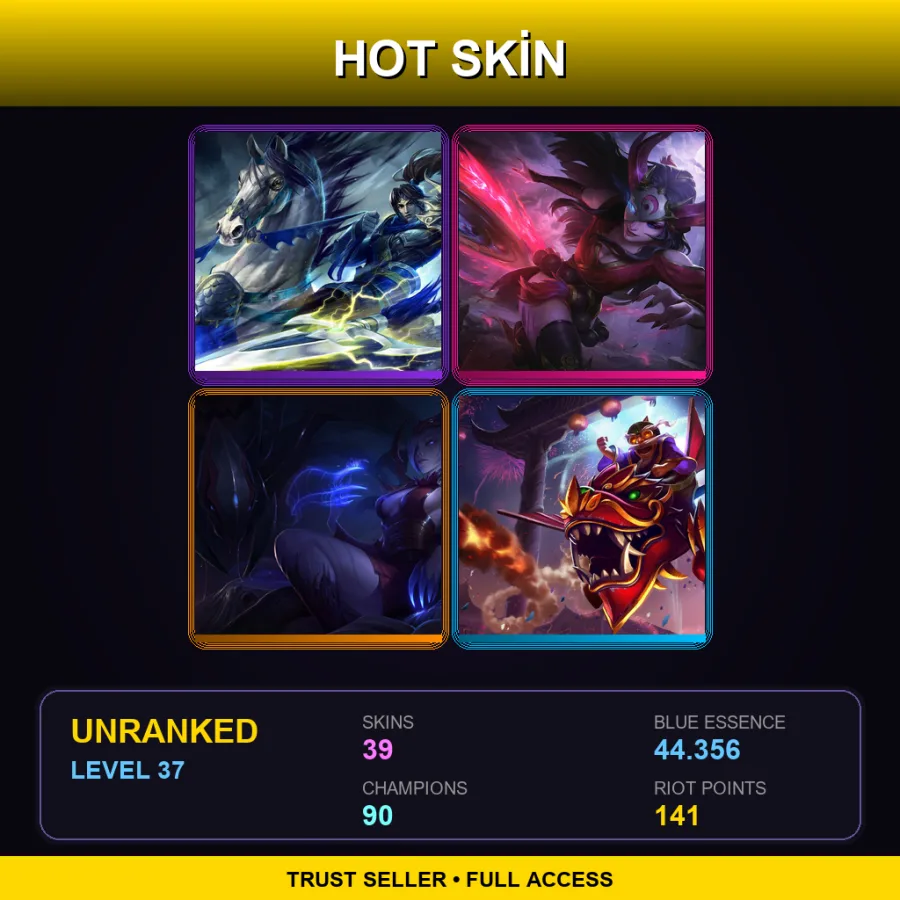 EUW | Lv37 | Unranked | 39 Skin | 90 Champ