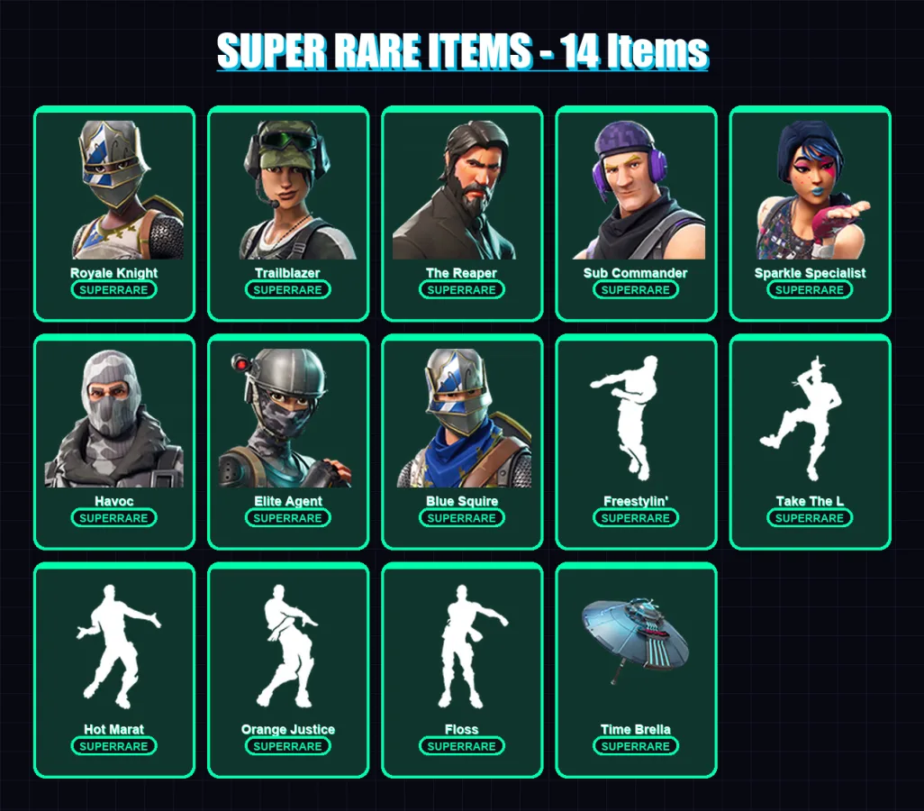 [PC/XBOX/PSN] | Royale Knight | Trailblazer | The Reaper | Sub Commander | Sparkle Specialist | 85 skin | 99 pickaxe | 90 emote | 95 glider | Lv1598 — Fortnite account
