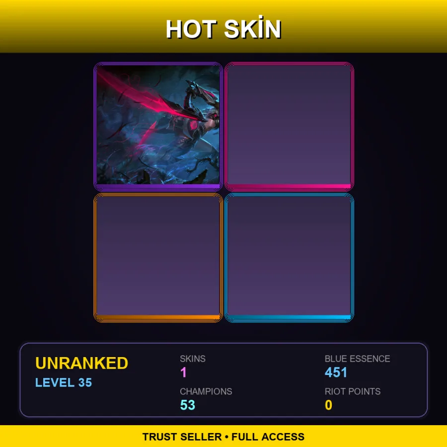 EUW | Lv35 | Unranked | 1 Skin | 53 Champ