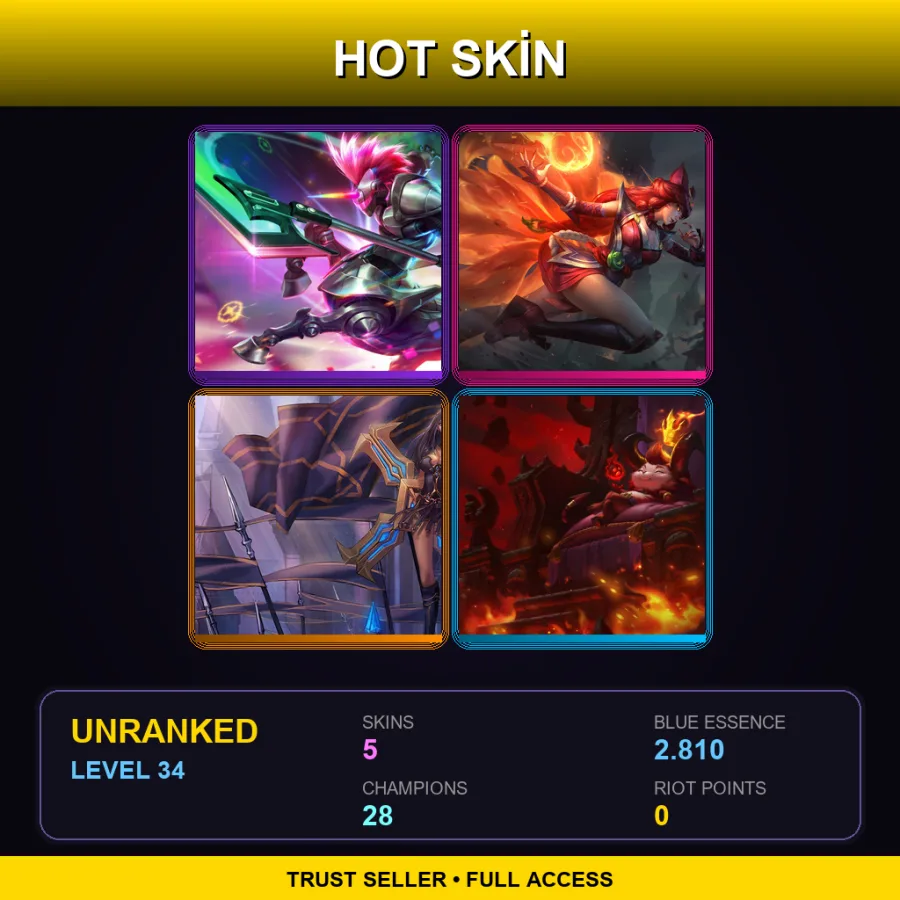 LAS | Lv34 | Unranked | 5 Skin | 28 Champ
