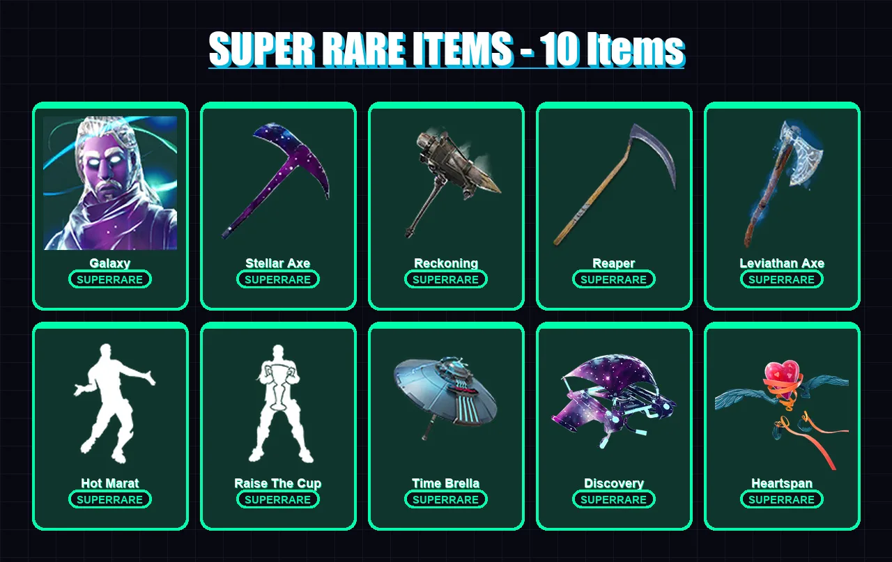 [PC] | Galaxy | Spire Assassin | Hybrid | Lynx | Blackheart | 140 skin | 156 pickaxe | 164 emote | 132 glider | Lv2387