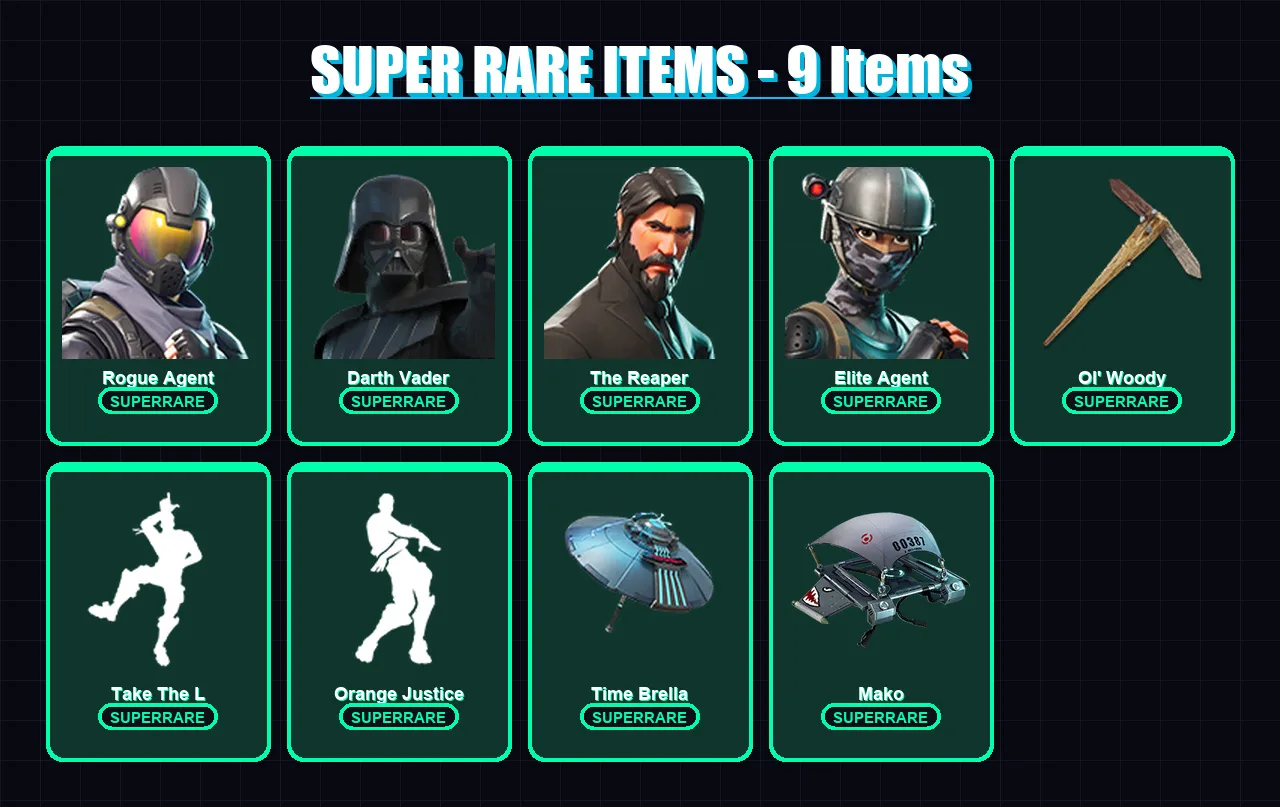 [PC/PSN] | Rogue Agent | Darth Vader | The Reaper | Elite Agent | Ravage | 363 skin | 329 pickaxe | 319 emote | 174 glider | Lv1789