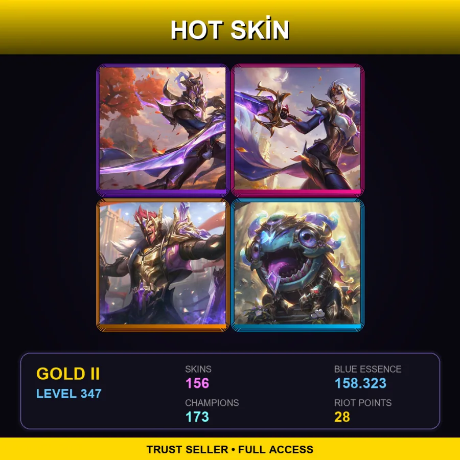LAN | Lv347 | Gold II | 156 Skin | 173 Champ