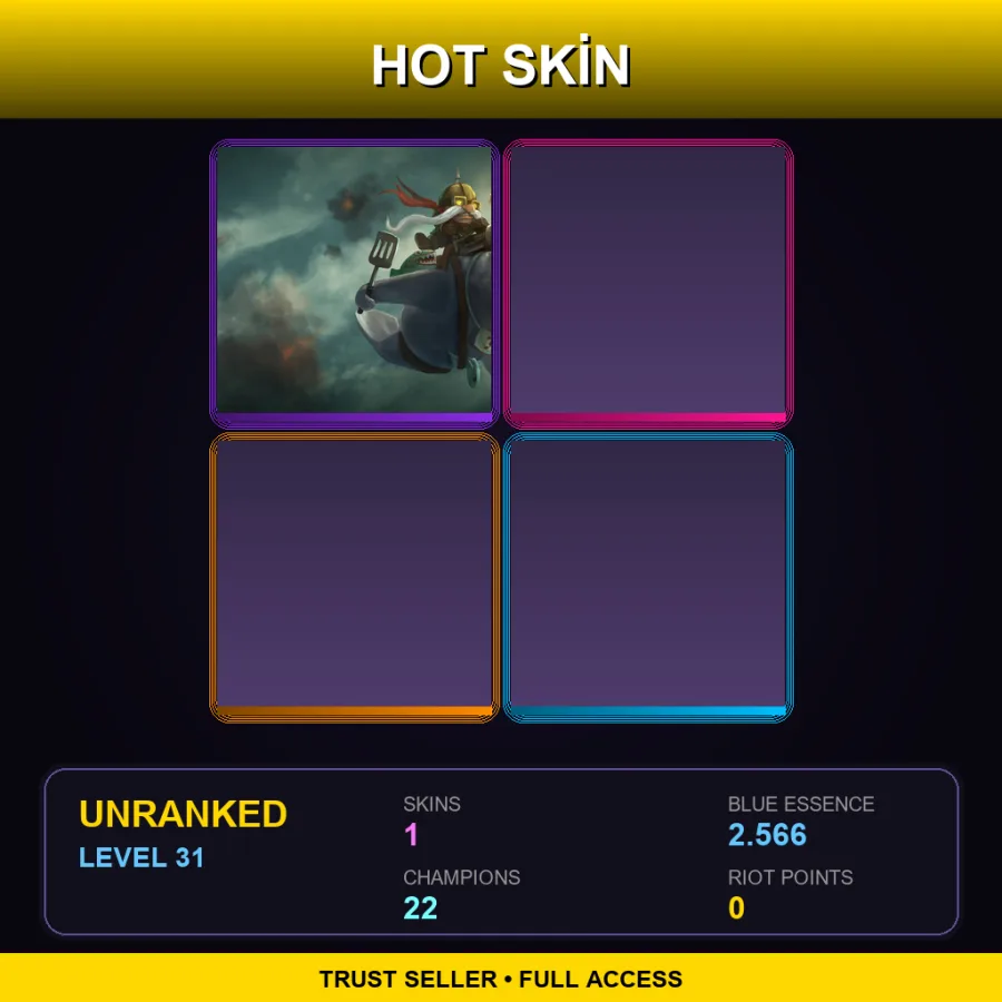 EUW | Lv31 | Unranked | 1 Skin | 22 Champ — LoL account