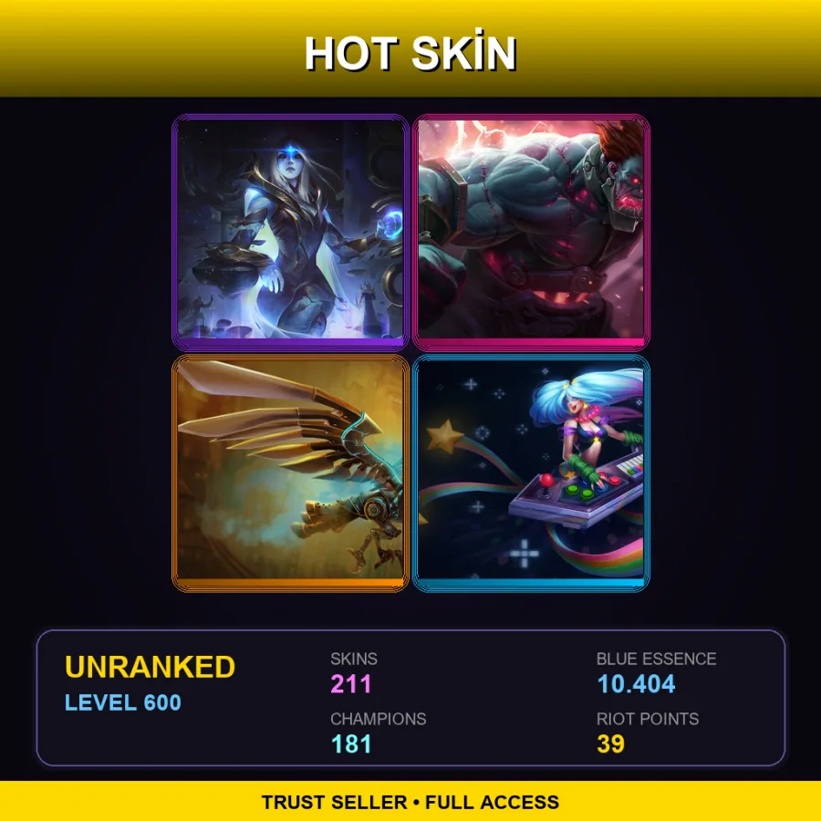 NA | Lv600 | Unranked | 211 Skin | 181 Champ
