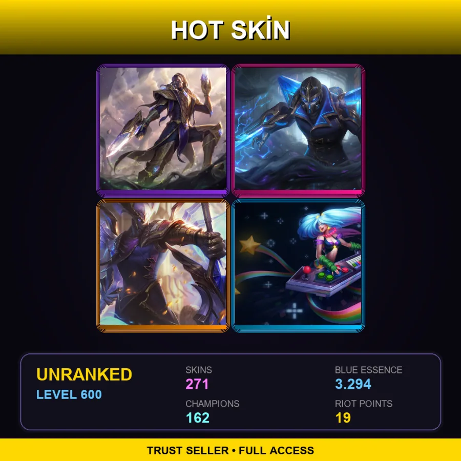 VN | Lv600 | Unranked | 271 Skin | 162 Champ