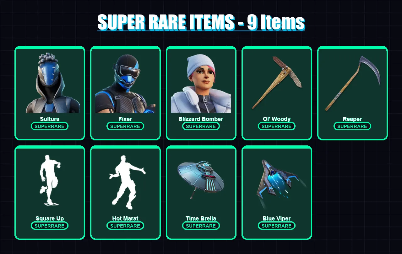[PC/XBOX/PSN] | Sultura | Fixer | Blizzard Bomber | Hybrid | Fade | 138 skin | 151 pickaxe | 149 emote | 133 glider | Lv2190
