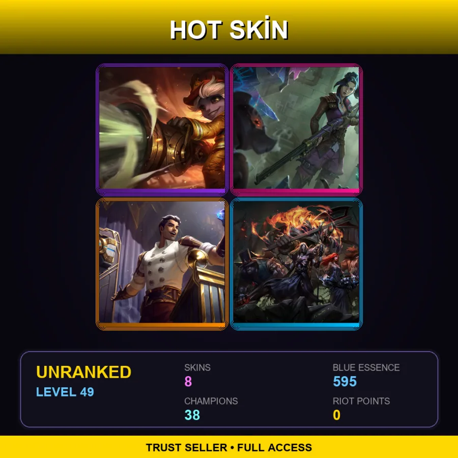 NA | Lv49 | Unranked | 8 Skin | 38 Champ