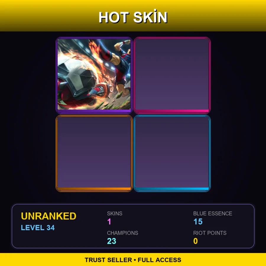 TR | Lv34 | Unranked | 1 Skin | 23 Champ