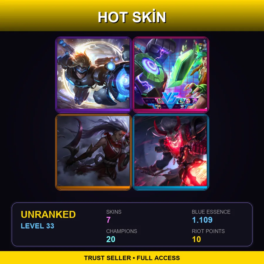 EUW | Lv33 | Unranked | 7 Skin | 20 Champ
