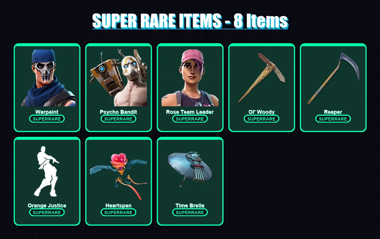 [PC/PSN] | Warpaint | Psycho Bandit | Rose Team Leader | Omegarok | Fade | 80 skin | 94 pickaxe | 112 emote | 92 glider | Lv1299