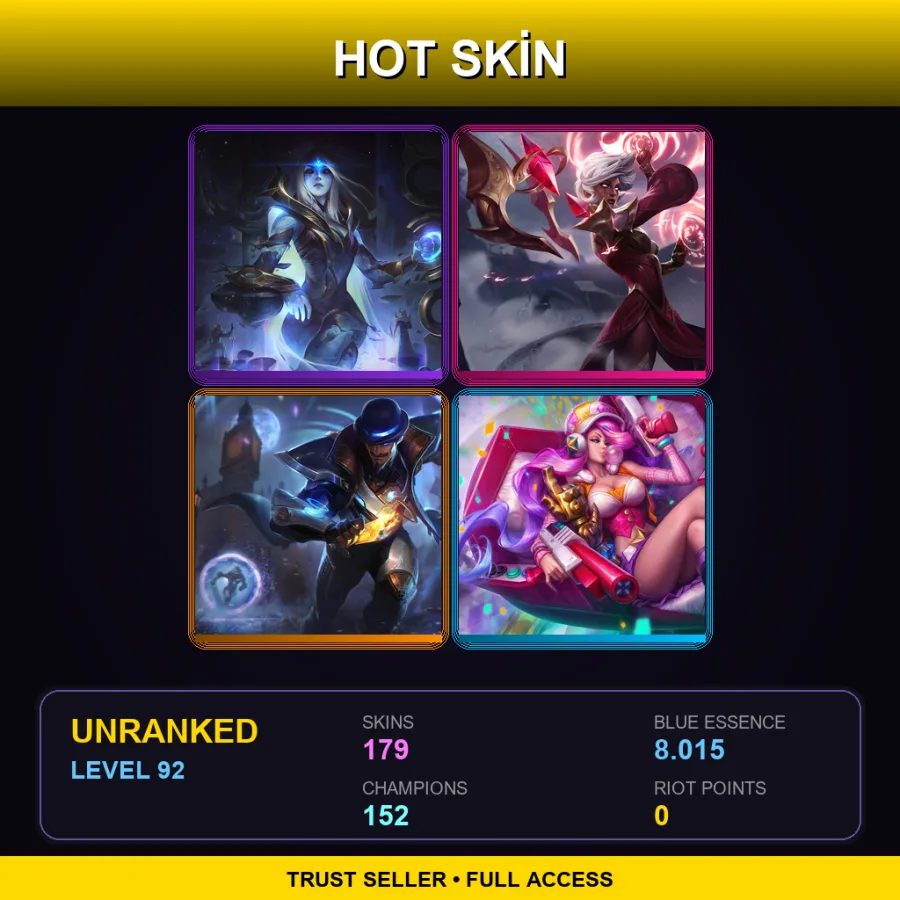 VN | Lv92 | Unranked | 179 Skin | 152 Champ