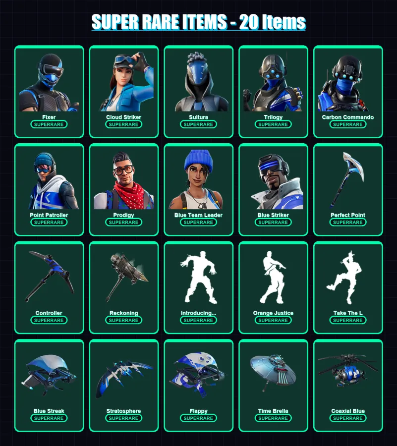 [PC/XBOX/PSN] | Fixer | Cloud Striker | Sultura | Trilogy | Carbon Commando | 119 skin | 98 pickaxe | 108 emote | 109 glider | Lv1479