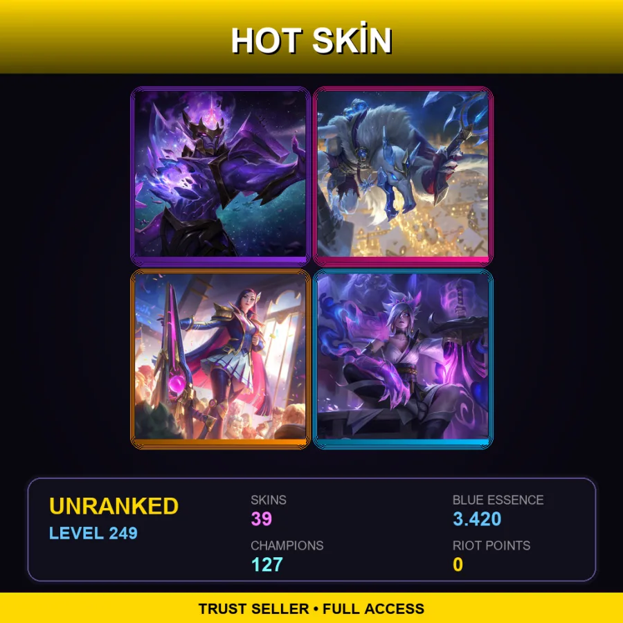 LAS | Lv249 | Unranked | 39 Skin | 127 Champ — LoL account