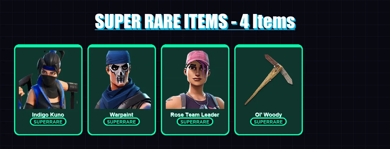 [PC/XBOX/PSN] | Indigo Kuno | Warpaint | Rose Team Leader | Rust Lord | Mogul Master | 9 skin | 9 pickaxe | 5 emote | 8 glider | Lv59