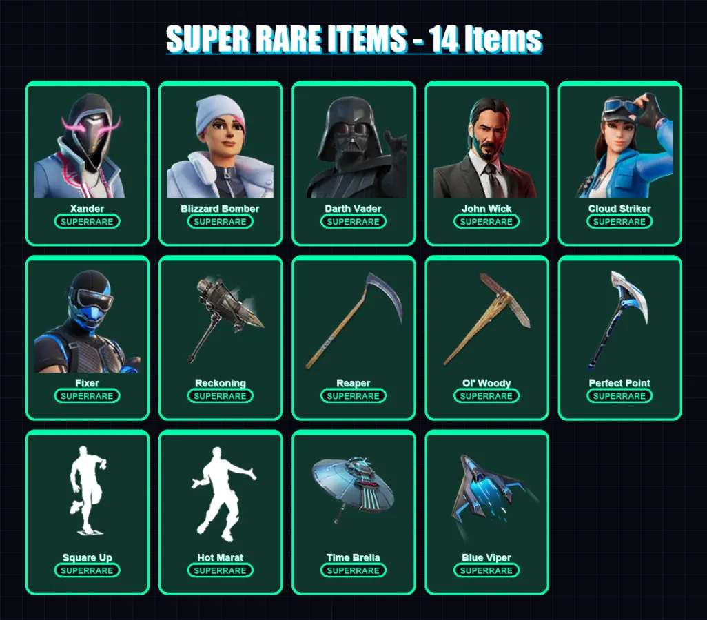 [PC/XBOX] | Xander | Blizzard Bomber | Darth Vader | John Wick | Cloud Striker | 157 skin | 214 pickaxe | 164 emote | 163 glider | Lv2567