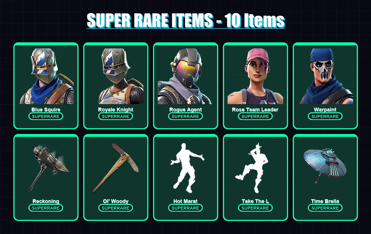 [PC/PSN] | Blue Squire | Royale Knight | Rogue Agent | Rose Team Leader | Warpaint | 52 skin | 44 pickaxe | 45 emote | 55 glider | Lv615