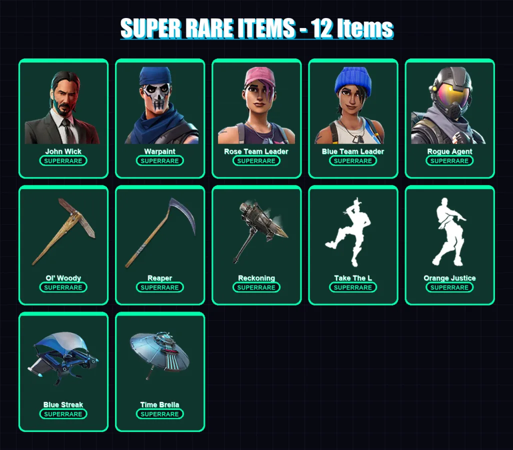 [PS4/PS5/XBOX/PC] | John Wick | Warpaint | Rose Team Leader | 236 skin | Lv3214 — Fortnite account