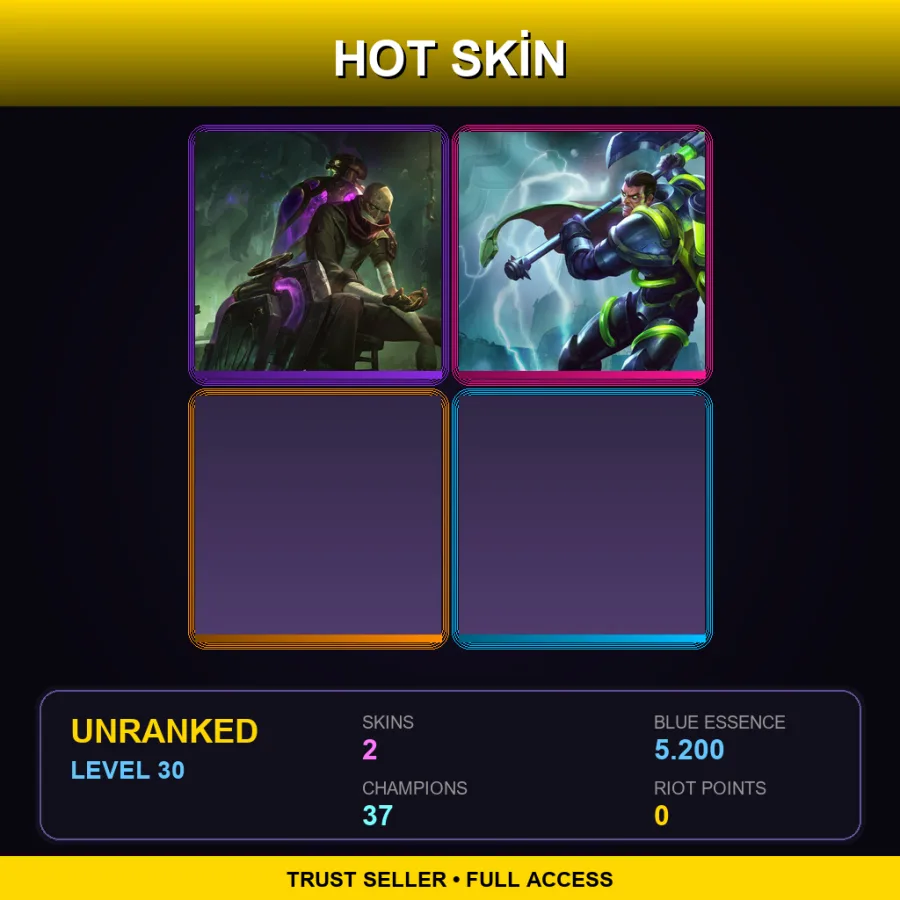 EUW | Lv30 | Unranked | 2 Skin | 37 Champ