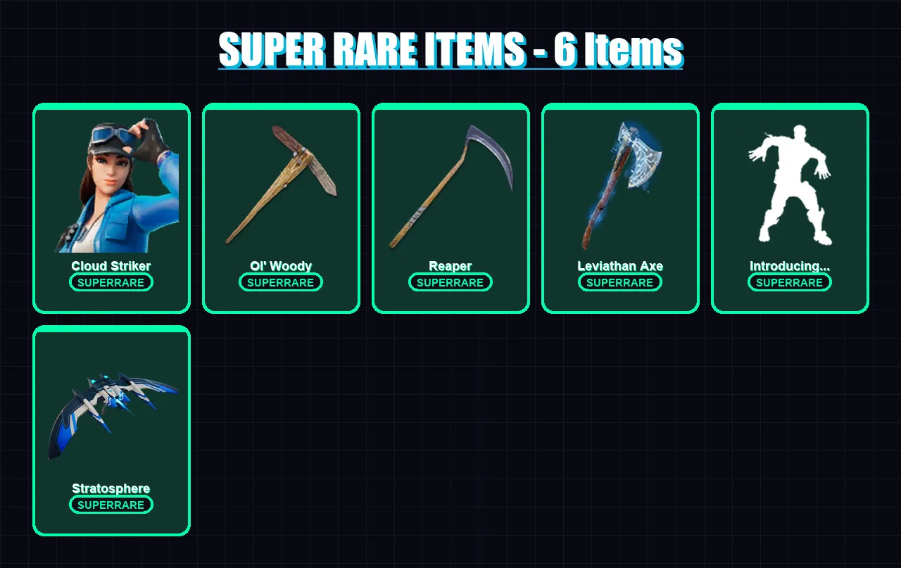 [SWITCH/XBOX/PSN/PC] | Cloud Striker | Menace | Alli | Valeria | Peter Griffin | 167 skin | 184 pickaxe | 191 emote | 122 glider | Lv1838