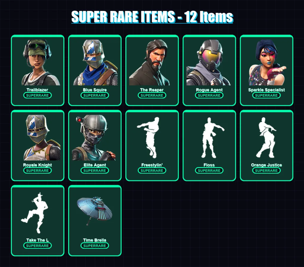 [PC/PSN] | Trailblazer | Blue Squire | The Reaper | Rogue Agent | Sparkle Specialist | 105 skin | 90 pickaxe | 141 emote | 80 glider | Lv1130