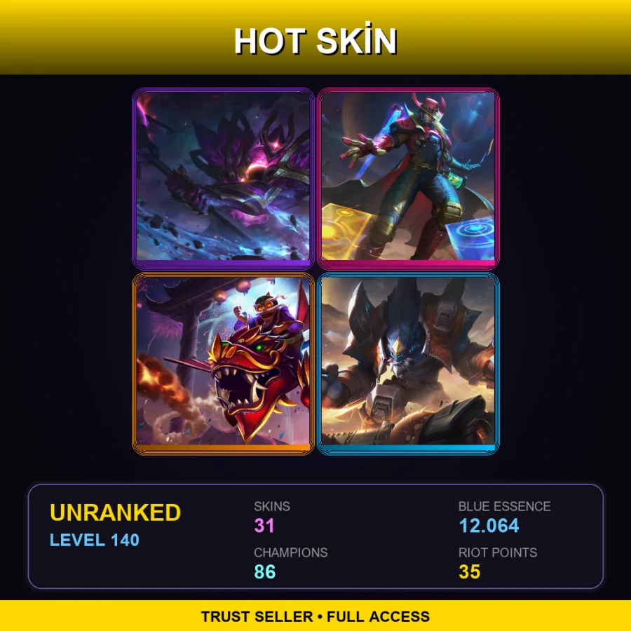 LAS | Lv140 | Unranked | 31 Skin | 86 Champ — Odyssey Aatrox