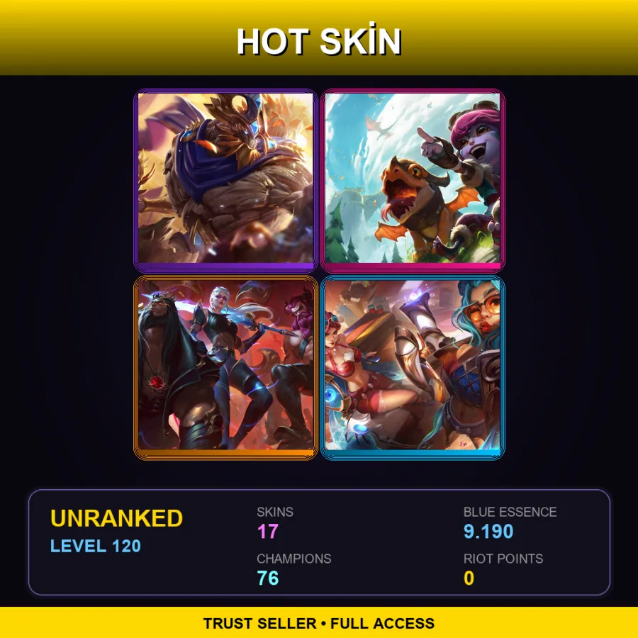 VN | Lv120 | Unranked | 17 Skin | 76 Champ