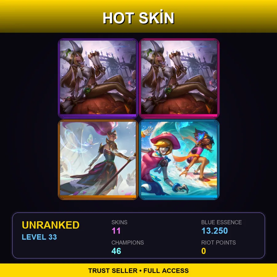 TR | Lv33 | Unranked | 11 Skin | 46 Champ